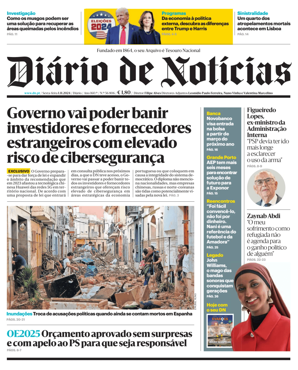 Prima-pagina-Diario de Noticias-edizione-di-oggi-20241101